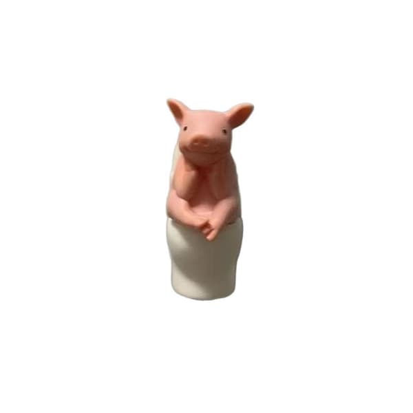 e Gris som sitter på toalett Pvc Baderomsstatue