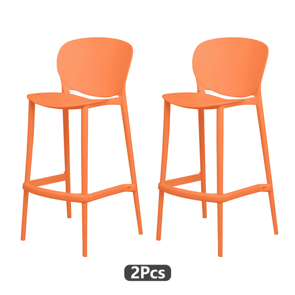 2 stk 1:6 Dukkehus Miniature Barstol Højstol Spisestuestol F Orange