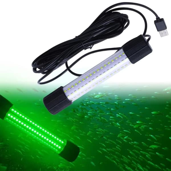 1 stk bærbar undervanns USB LED fiskelys Blue