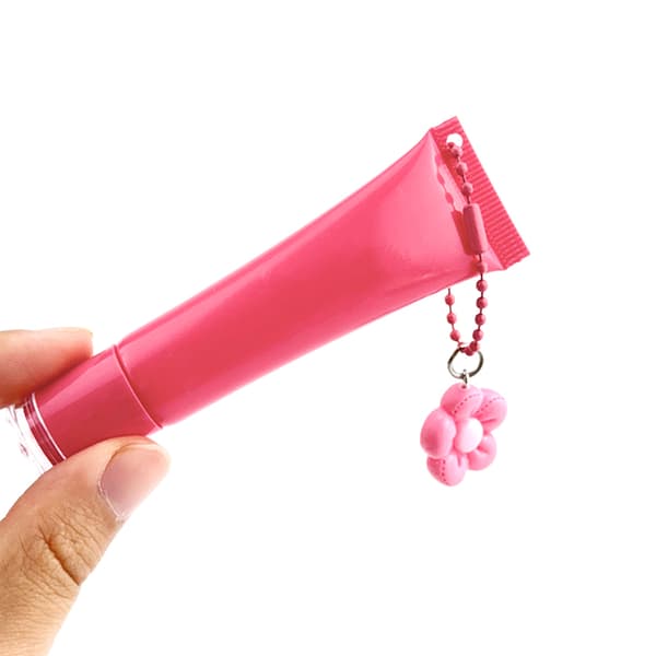 15 ml tom læbestifttube læbeglansbeholder flasker med nøglering Pink