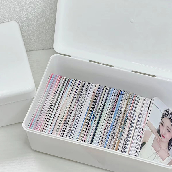 Transparent Flip Bomuldsvat Opbevaringsboks Makeup Organizer Multi White