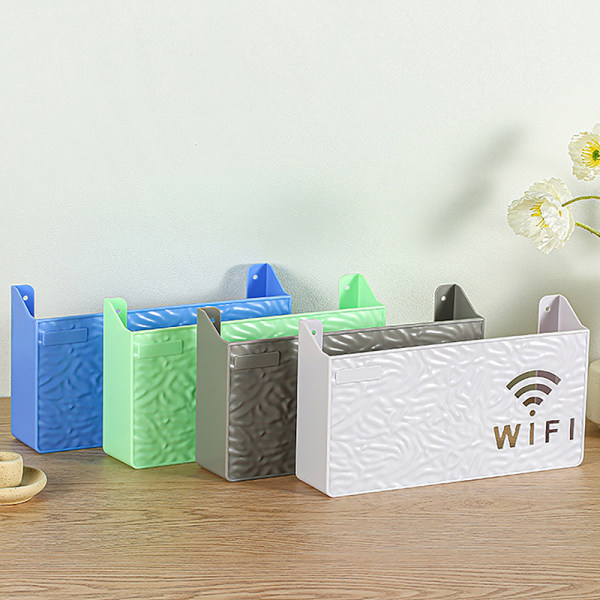 Wifi Router Rack Box Hylle Oppbevaring Veggmontert Trådløs Bracke White