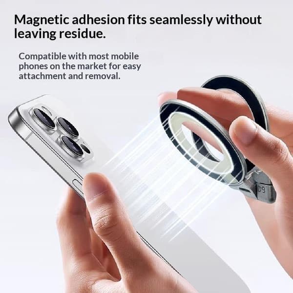 Aluminiumslegering Magnetisk Ring Telefonholder Ultratynd Stærk Magnet Black