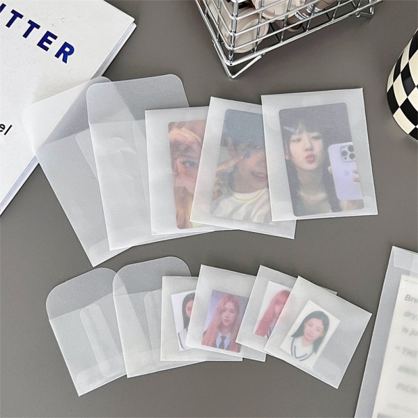 10 STK Semi-transparente konvolutter for oppbevaringspose for DIY-fotokort 3