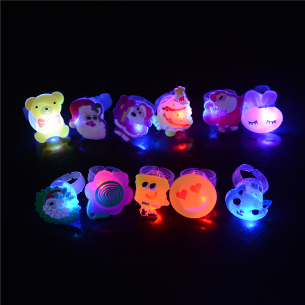 10 stk/lott e Kids Child LED Light Up Blinkende fingerringer lyser