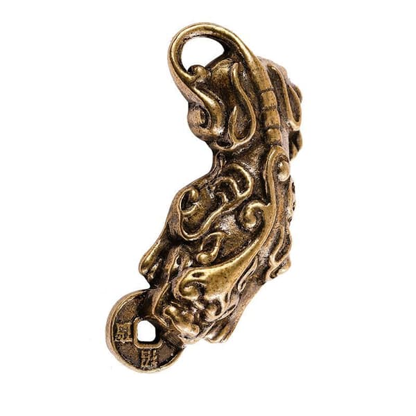Kobber Mythisk Væsen Pixiu Miniature Figurer Ornamenter Messing A2