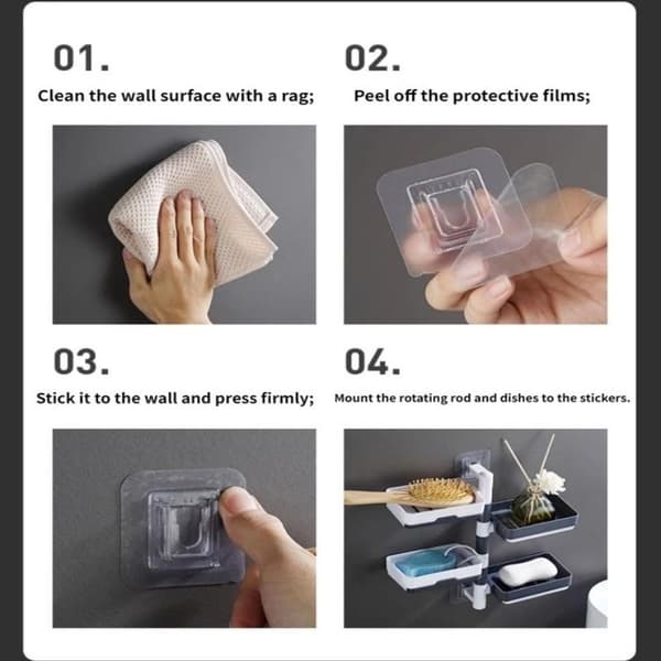 Roterende holder baderomshylle Vegghengt baderomssåpeboks Ho 3 layer storage box
