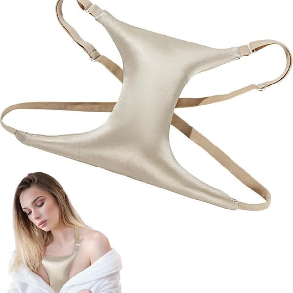Side Sleeping Bryst Anti-rynke Pude Bryststøtte Beskyttelse Silver