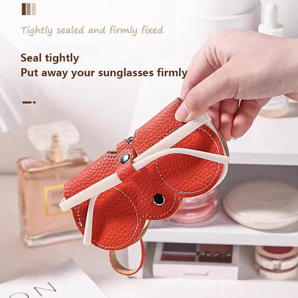 Creative Leather Solbriller Lesebriller Oppbevaringsveske Portabl Orange