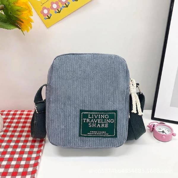 Fløjls Mini Crossbody Taske Med Justerbar Rem Multi Farve O A2