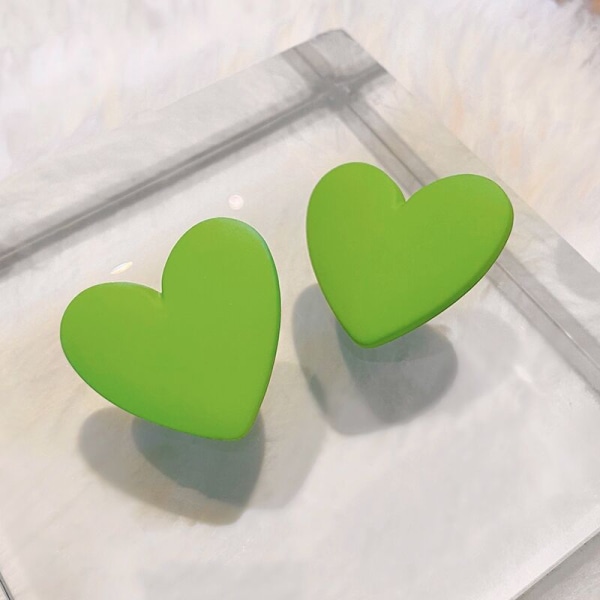 e n Hjerte øredobber Ny trend Boho Geometric Love Heart Stud Ear Green