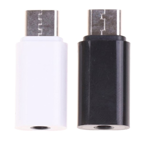 USB Type-c til 3,5 mm Øretelefon Hodetelefon Høyttaler Headset-kontakt Ad White