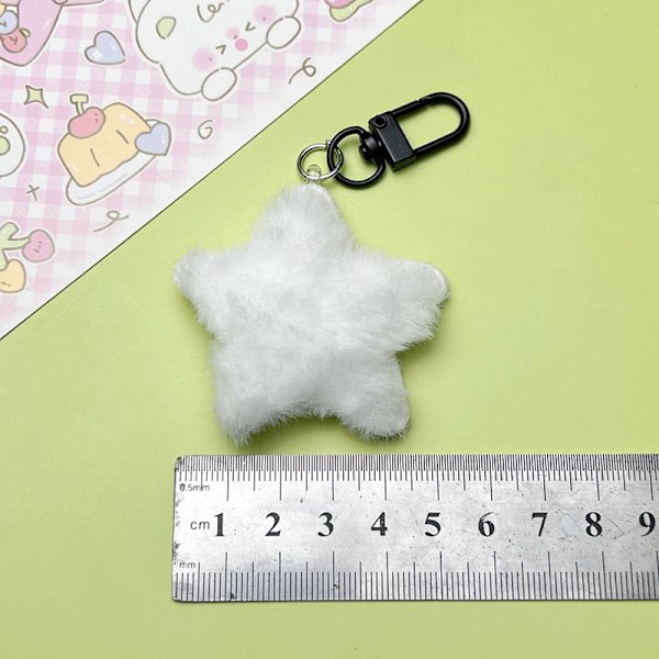 Candy Color Pehmo Star avaimenperä Pehmeä täytetyt Stars avaimenperä Taka White
