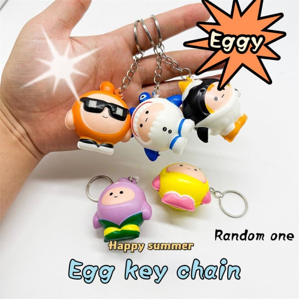 Random One Eggy Party e Slow Rebound Toy Vent Toy Keyring Bag Random Color