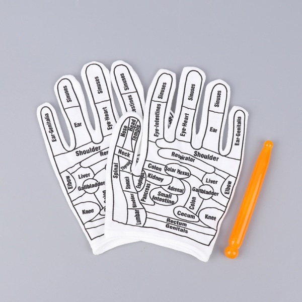 1Set Handskar Hand Zonterapi Akupunkt Akupressur Verktyg Handske 1 set