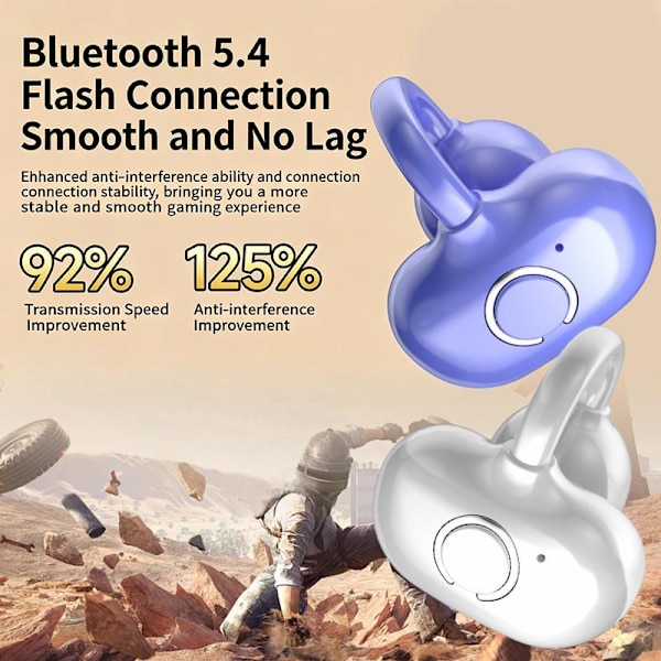 Bluetooth 5.3 Clip On Open Ear Bluetooth-øretelefon HD-lydtråd Black