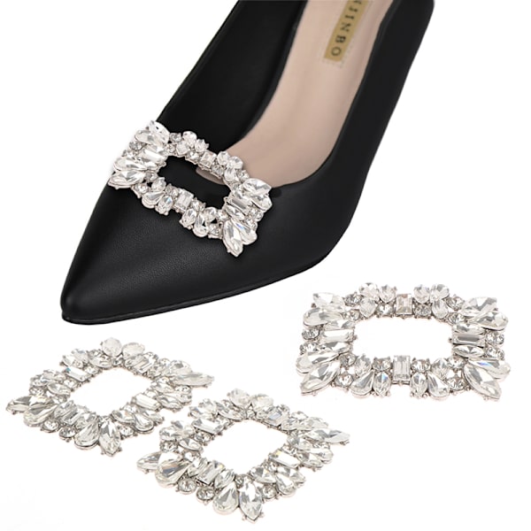 1 STK Rhinestone Shoe Clip Metal Skospenne Kvinner Bryllupsfest