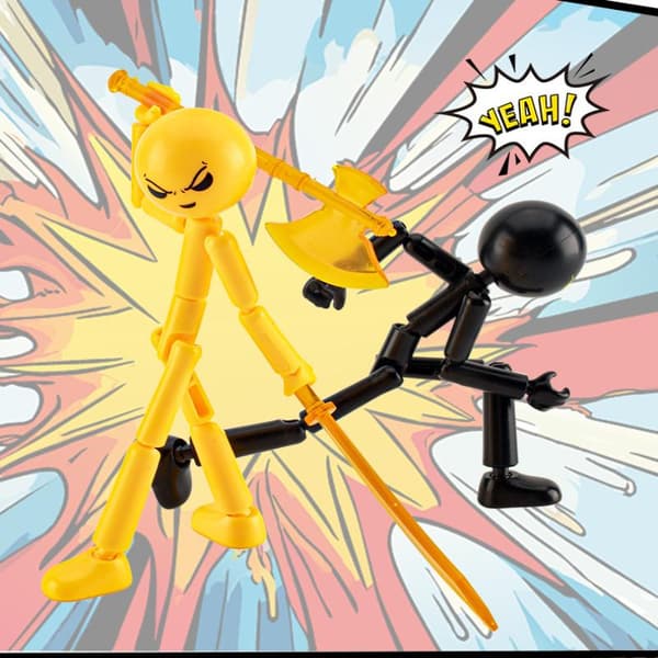 1 set rörlig 3D-utskriven skyltdocka, flerledad stickman-leksak A3