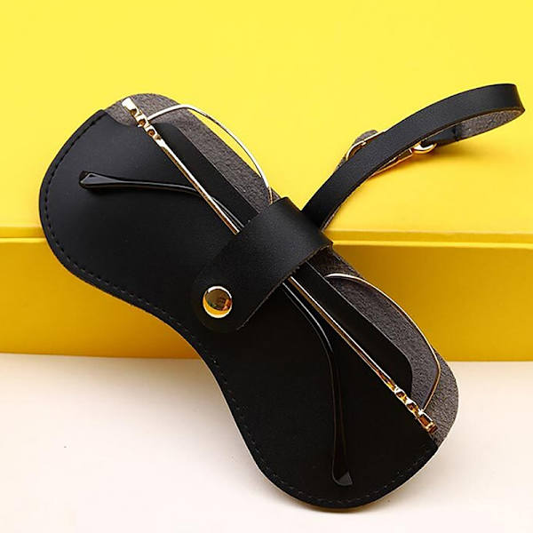 Retro Læder Håndlavet Brilletaske Solbriller Brilletaske Port Black