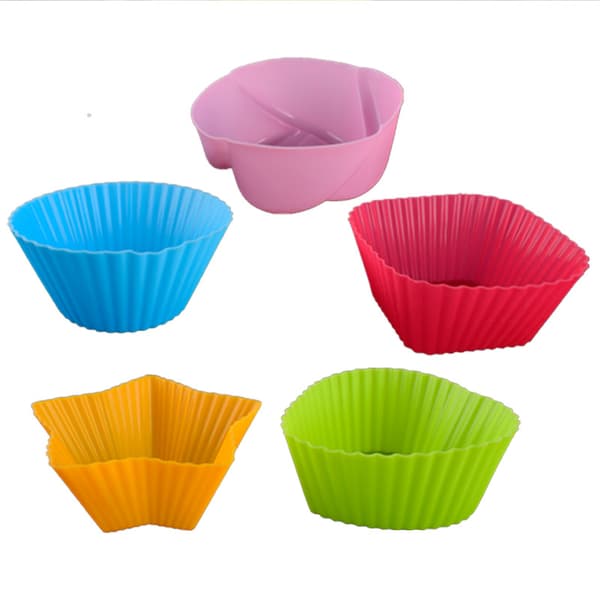 5 stk. silikoneform til cupcakes, kager og muffins E