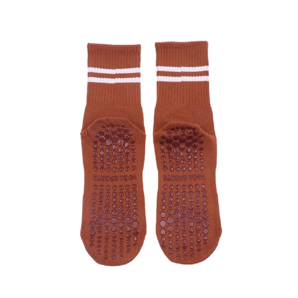 Naisten raidalliset joogasukat liukumattomat silikoniset sukat dirty orange