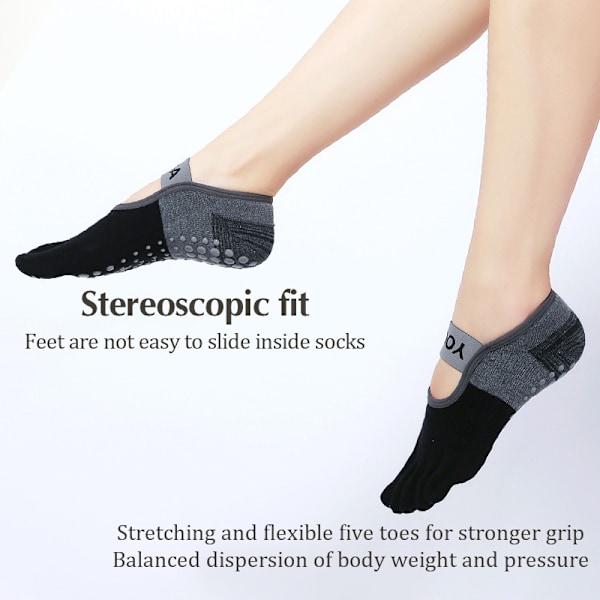 Skridsikre sokker Sportsyoga med bred rem Vital Purple Color matching