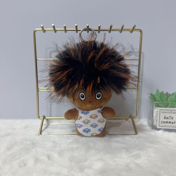 Rolig Explosion Head Doll e Plysch Nyckelring Tecknad Fylld Docka A1