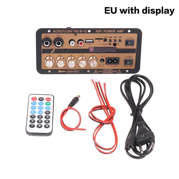 EU/US Plug Bluetooth 5.0 Forsterkerkort med Optisk o AMP USB EU with display