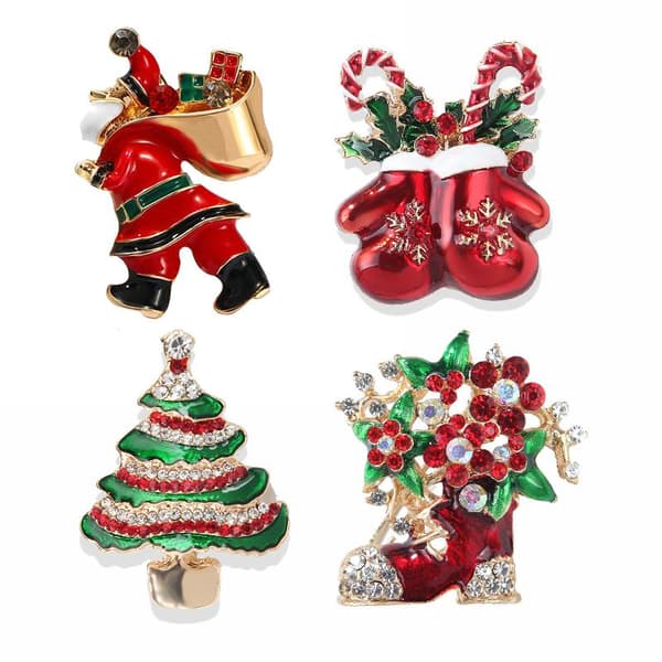 Juleemalje Julemandsbrocher til Unisex Rhinestone Pins Del A2