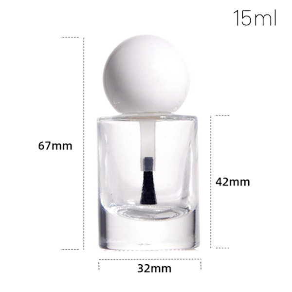 8/10/15 ml tomma nagellacksflaskor med borstlock, påfyllningsbart glas 10ml