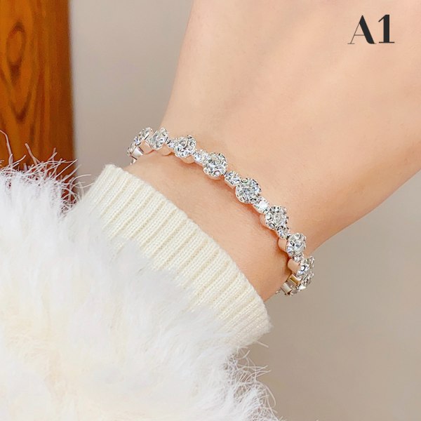 Elegant Crystal Imitation Pearl Armband Multilayer Stretchable A1