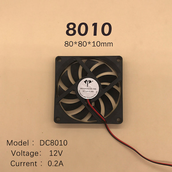DC børsteløs blæser Computerkabinet Køleblæser 5V 12V 24V Leje C DC8010 12V