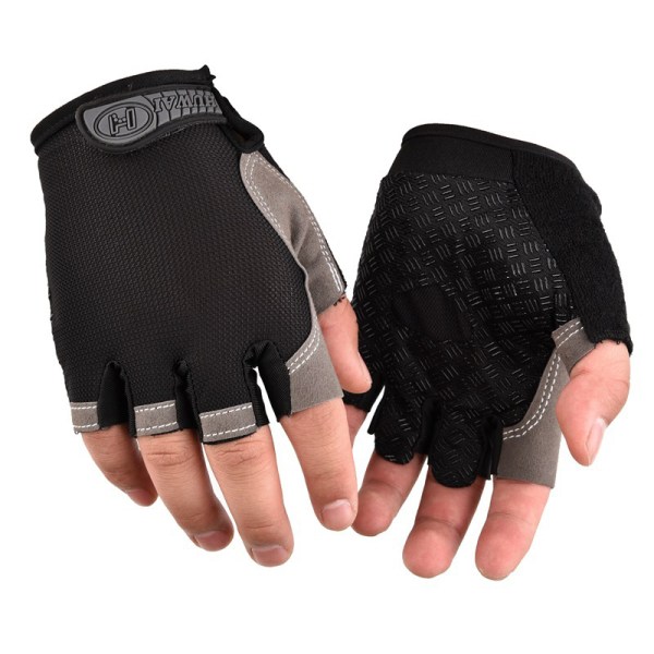 Half Finger Glove Gym Fitness Anti-Slip Gel Pad Gloves Guantes L