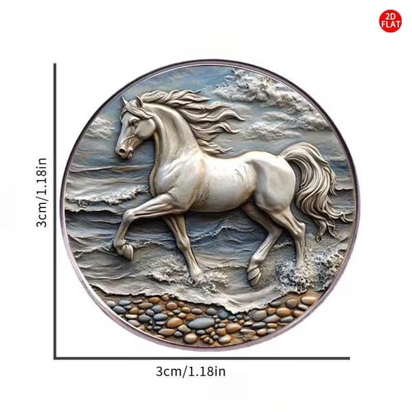 Mode Zodiak Häst Brosch För Kvinnor Män 2D Platt Djur Lapel