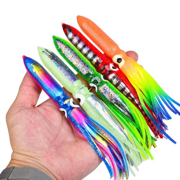 Stor Lysende Blekksprut Myk Agn 17 til 41 cm For Havfiske Tunfisk Blekksprut E 17.5CM