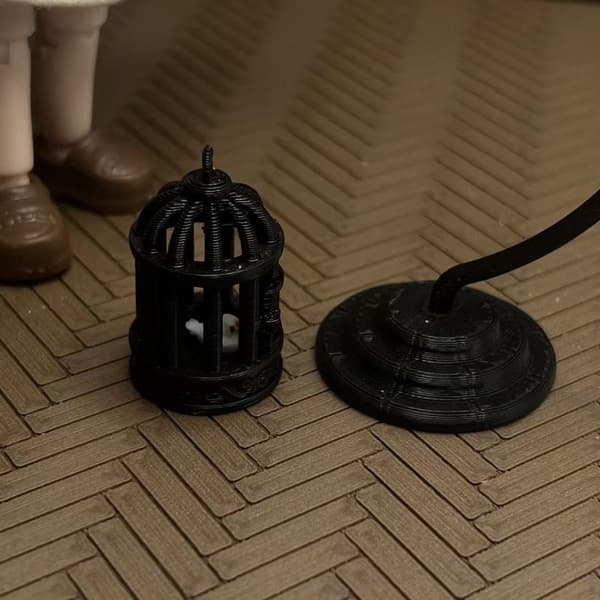 Mini PLA Kreativitet Liten Fågelbur Prydnad Mikrolandskap Docka A3