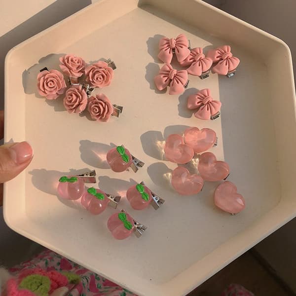 1Pc e Butterfly Rose Peach Hårnåle Hårklemme til piger Kvinder Gif E