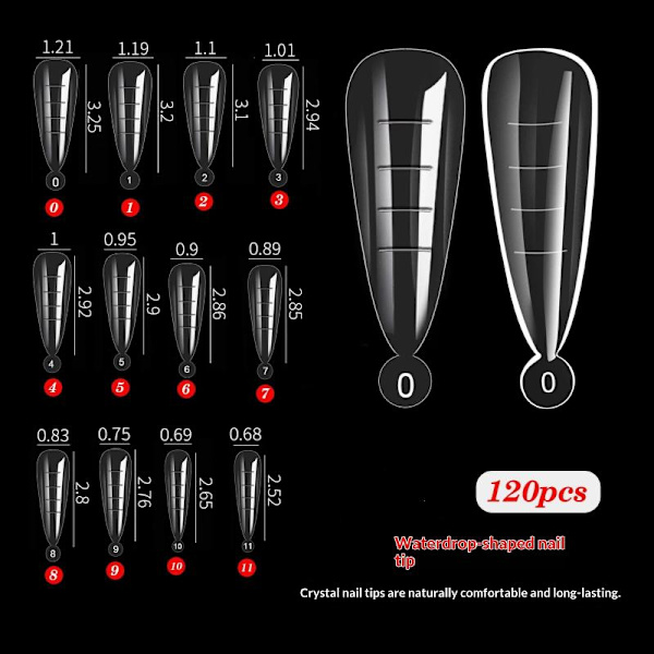 120 stk. Quick Building Mold Tips Negleformer Fingerforlengelse Negl