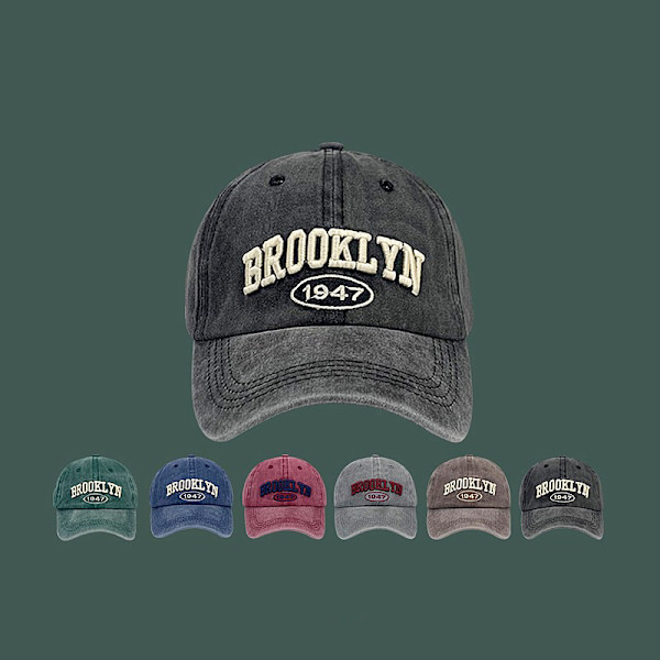 Retro vasket baseballhat Kvinder S Brev Broderet Spring Sum Black
