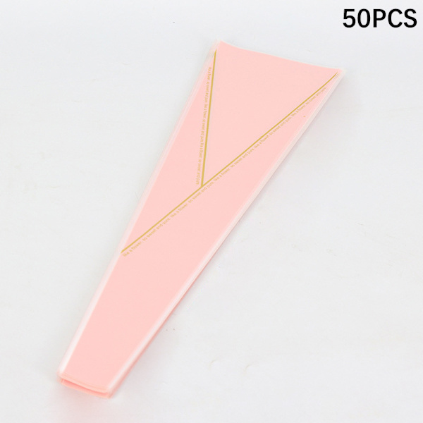 50 stk. Enkelt Rosesleeve Blomsterindpakningspose Buket Emballage Pink