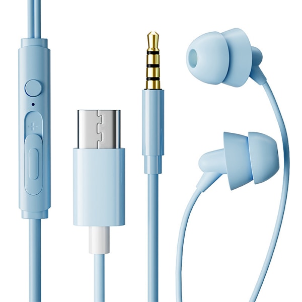 In-ear silikone sove øretelefoner til sove side sove øretelefoner Blue-3.5mm