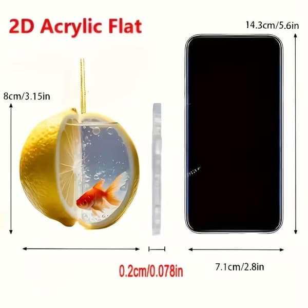 2D Flad Citron Guldfisk Bilpynt A