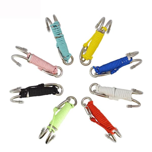 Dobbelt hodet dykking rustfritt stål rev drift krok spiral spole Light blue
