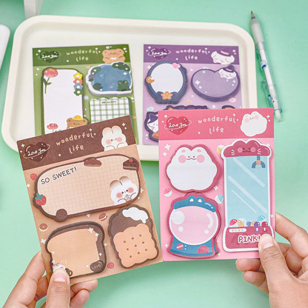 Kawaii tegneserie jordbærbjørn Sticky Notes Memo Pad e Message A1