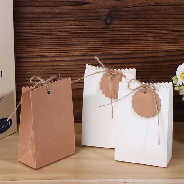 20/50 st Retro Kraftpapper Presentförpackning Kakgodis Förpackningspåse White 20pcs
