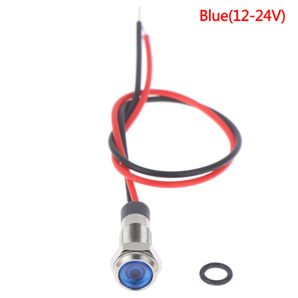P67 Vedenpitävä 6 mm:n metallinen LED-varoitusvalo 10(Blue 12-24V)