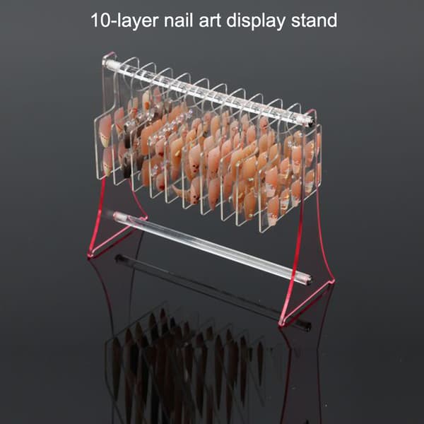 Akryl Neglekunst Displaytavle Krogstil Display Farveprøve Black