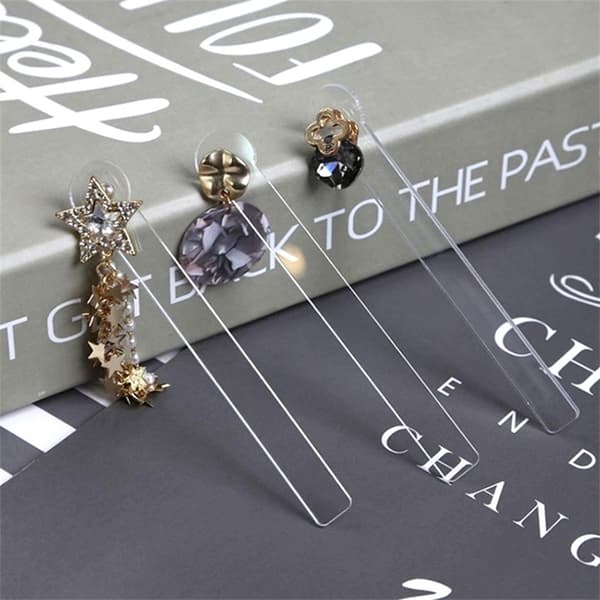 1/5 stk Klar øreringe Display Holder Bærende Effekt Stick Ear St B 5Pcs