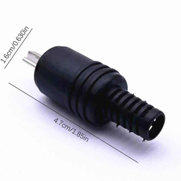 2 STK hannhøyttalerverktøy Strømsignal o svart adapter 2 pins kon Black