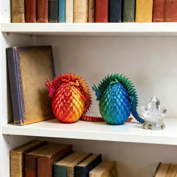 3D-printat 30 cm drakägg med ledad drakmodell Hem D StyleD